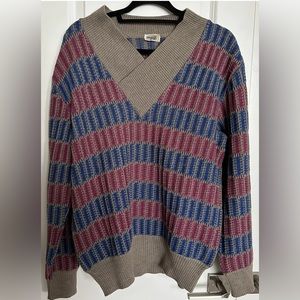 Vintage Missoni Sport Men’s Pink and Blue Striped Sweater SZ M